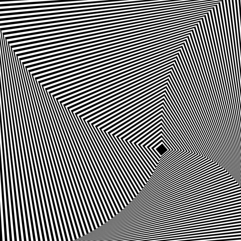 Black and white optical illusion. Abstract wavy stripes pattern vector
