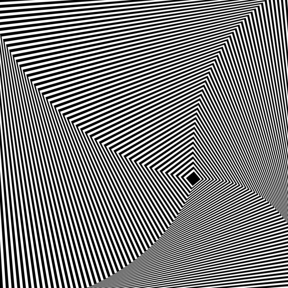 Black and white optical illusion. Abstract wavy stripes pattern vector