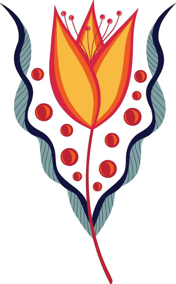 Elegant floral arrangement with yellow flowers in Asian style. Cartoon illustration of flower vector