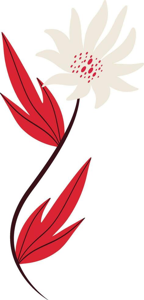 Elegant floral arrangement in Asian style. Cute cartoon illustration of white flower vector