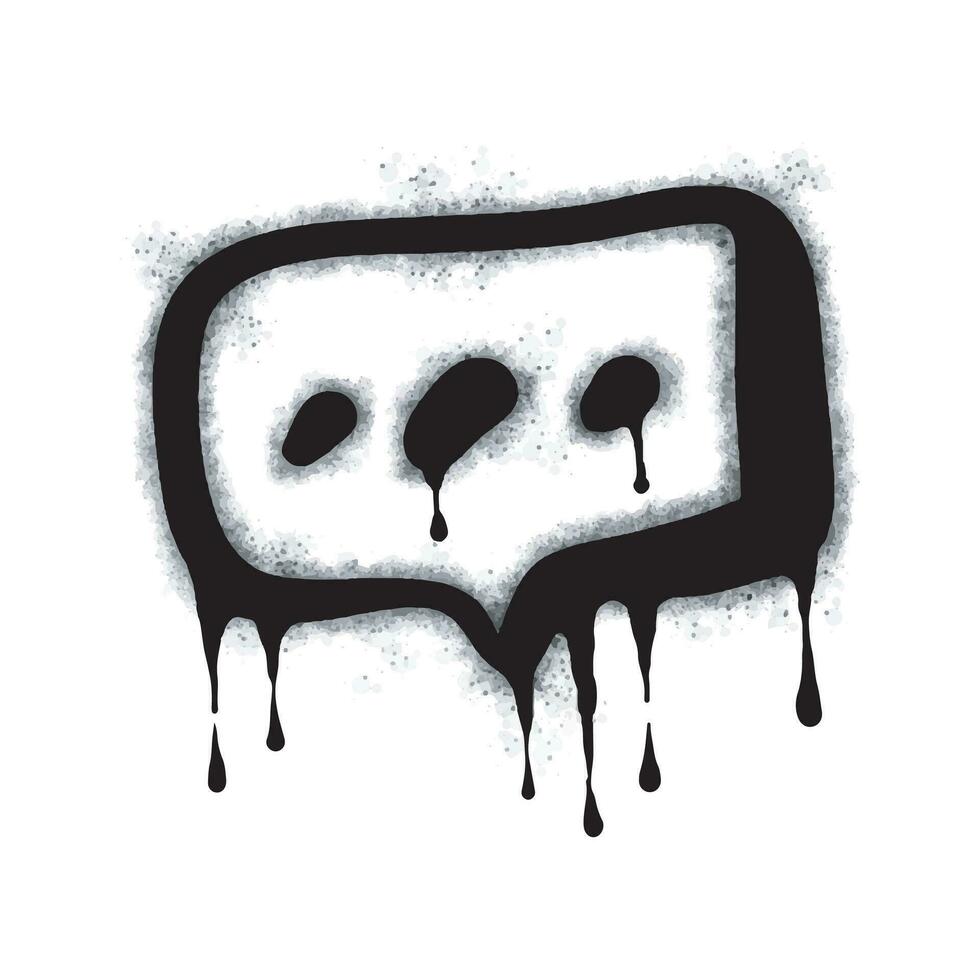 Spray Painted Graffiti Speech bubble icon Sprayed isolated with a white background. graffiti Speech bubble symbol with over spray in black over white. Vector illustration.
