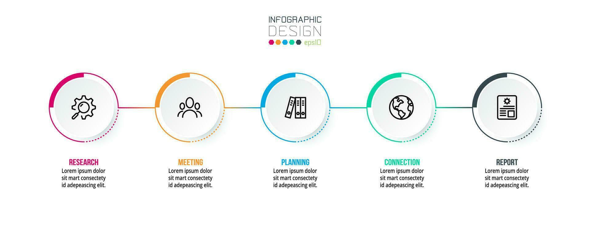 Timeline chart business infographic template. vector