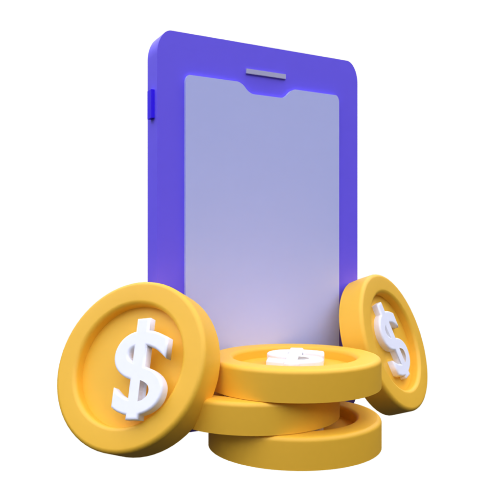 unique 3d rendering money payment transfer system online icon simple.Realistic vector illustration png