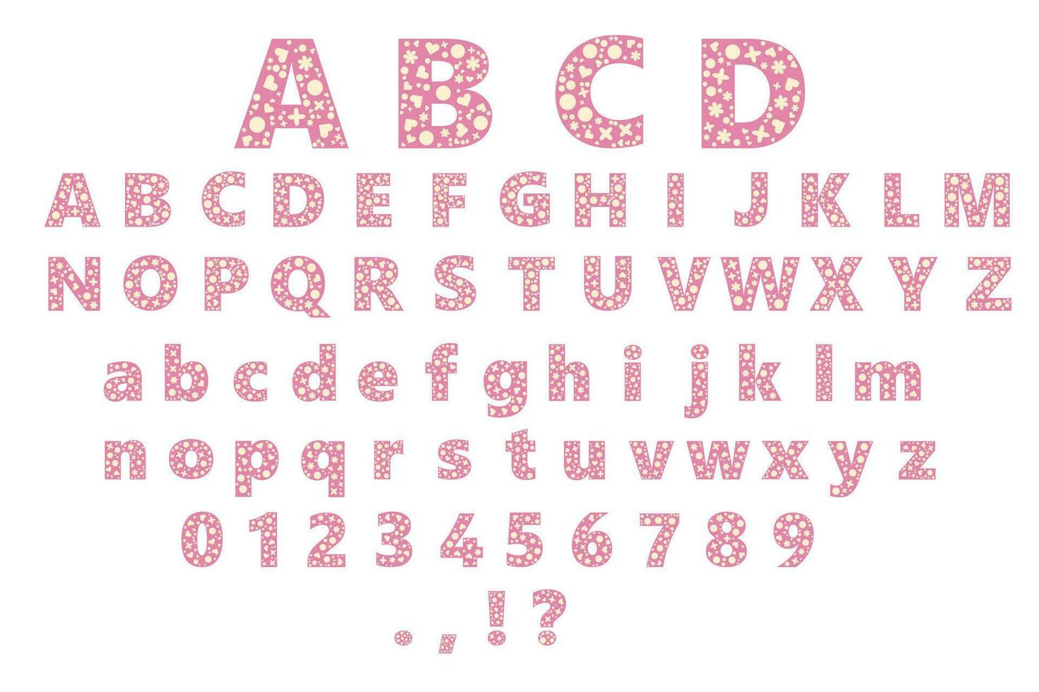 Heartfelt Blooms Display Alphabet vector