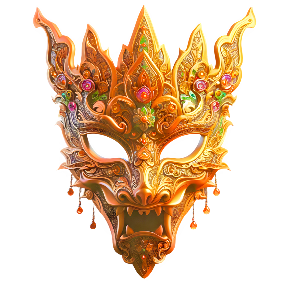 AI generated carnival mask isolated on transparent background png
