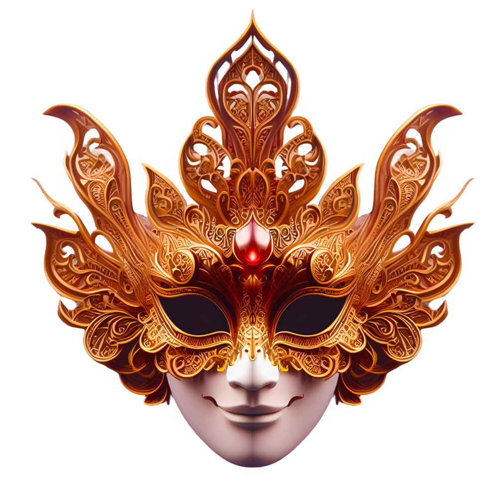 AI generated carnival mask isolated on transparent background png