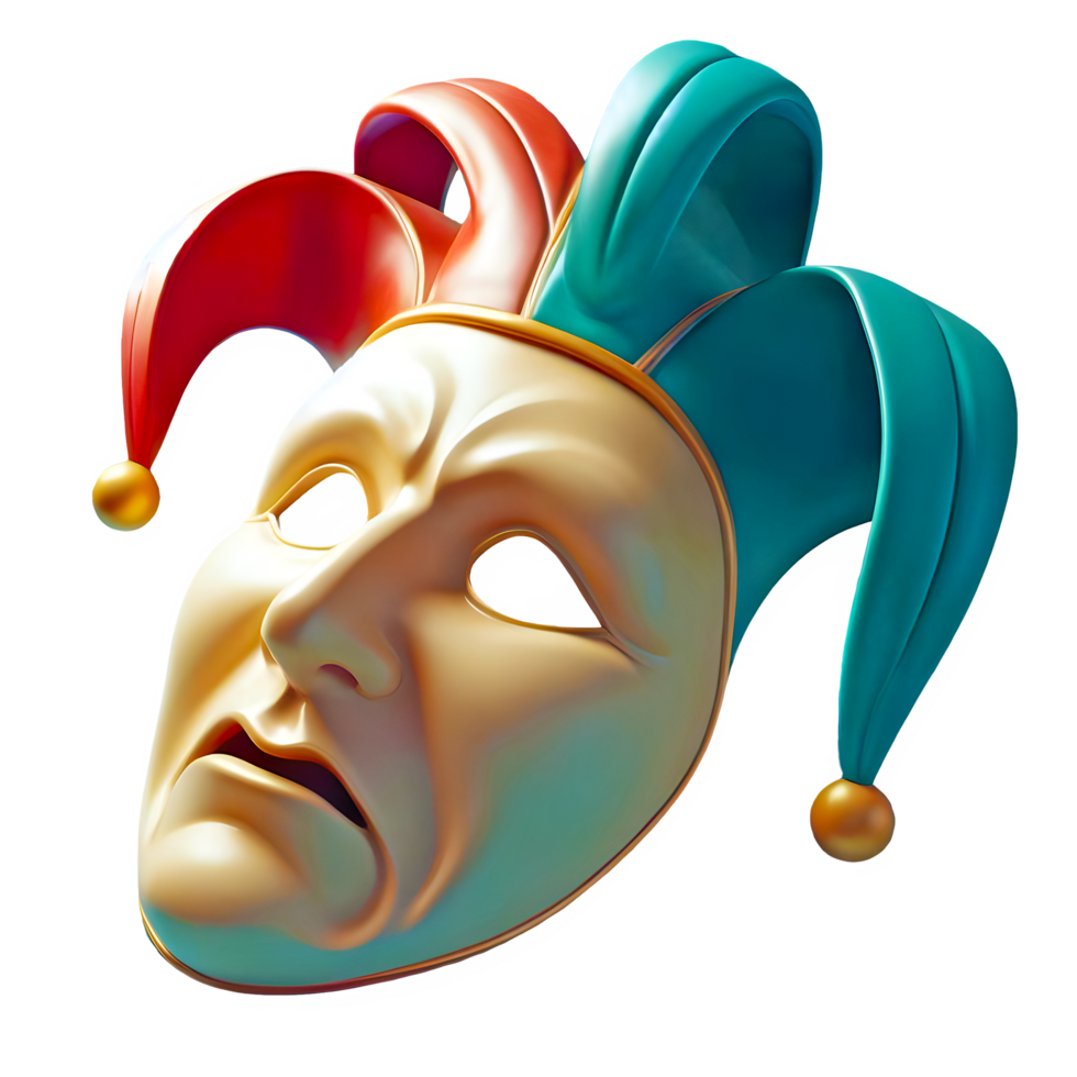 AI generated Comedy theatre mask isolated on transparent background png