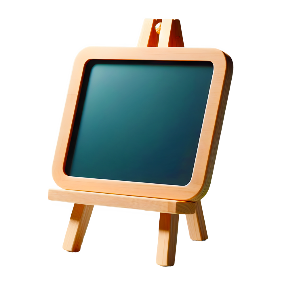 AI generated plain Blackboard with stand isolated on transparent background png