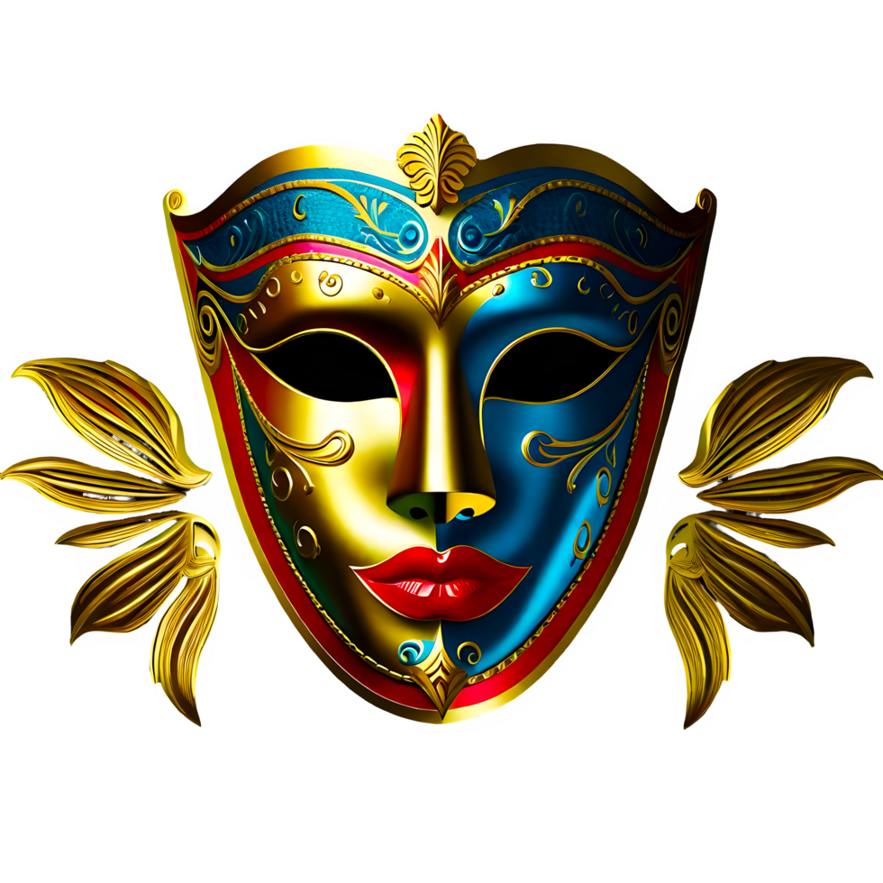 AI generated carnival mask isolated on transparent background png