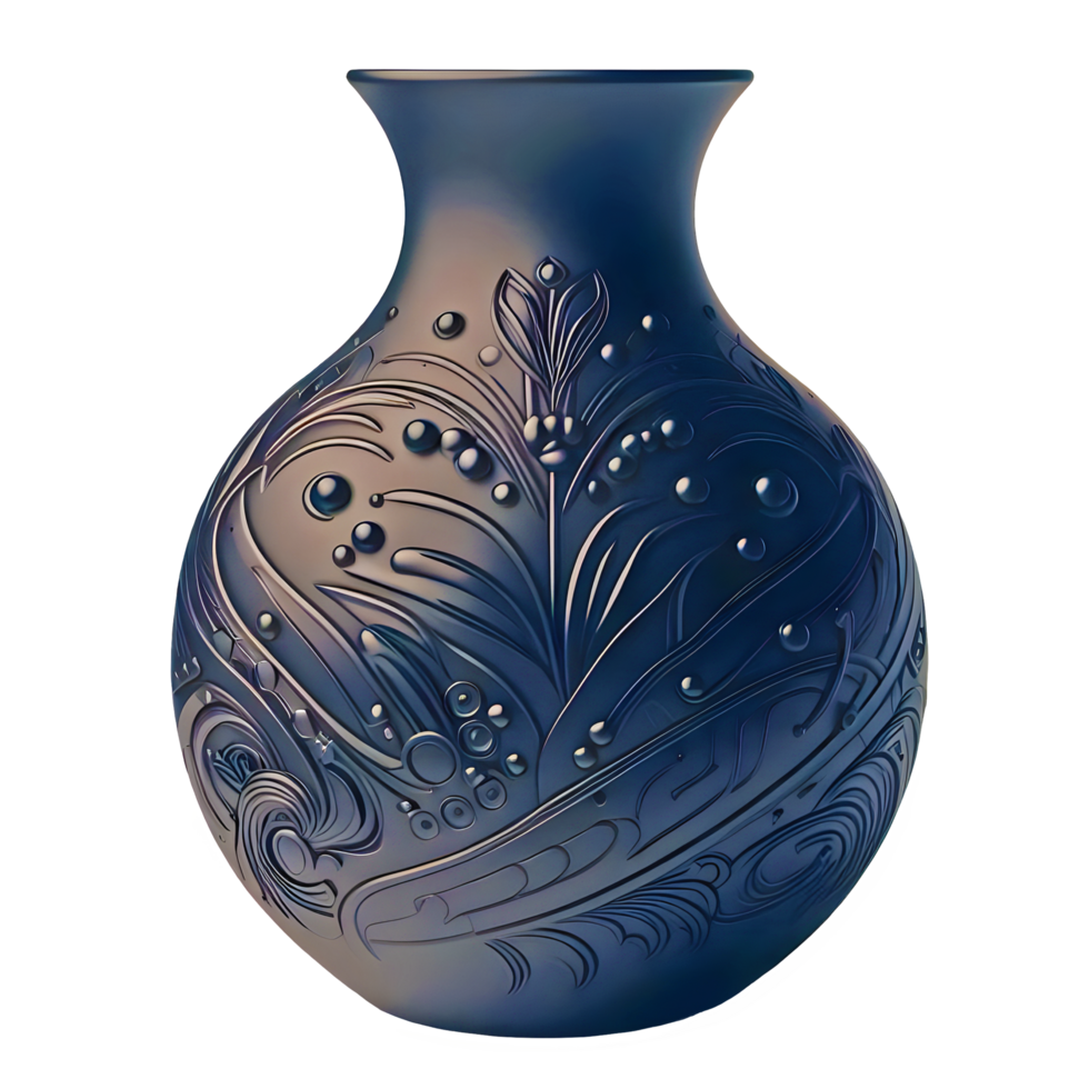 AI generated black vases isolated on transparent background png