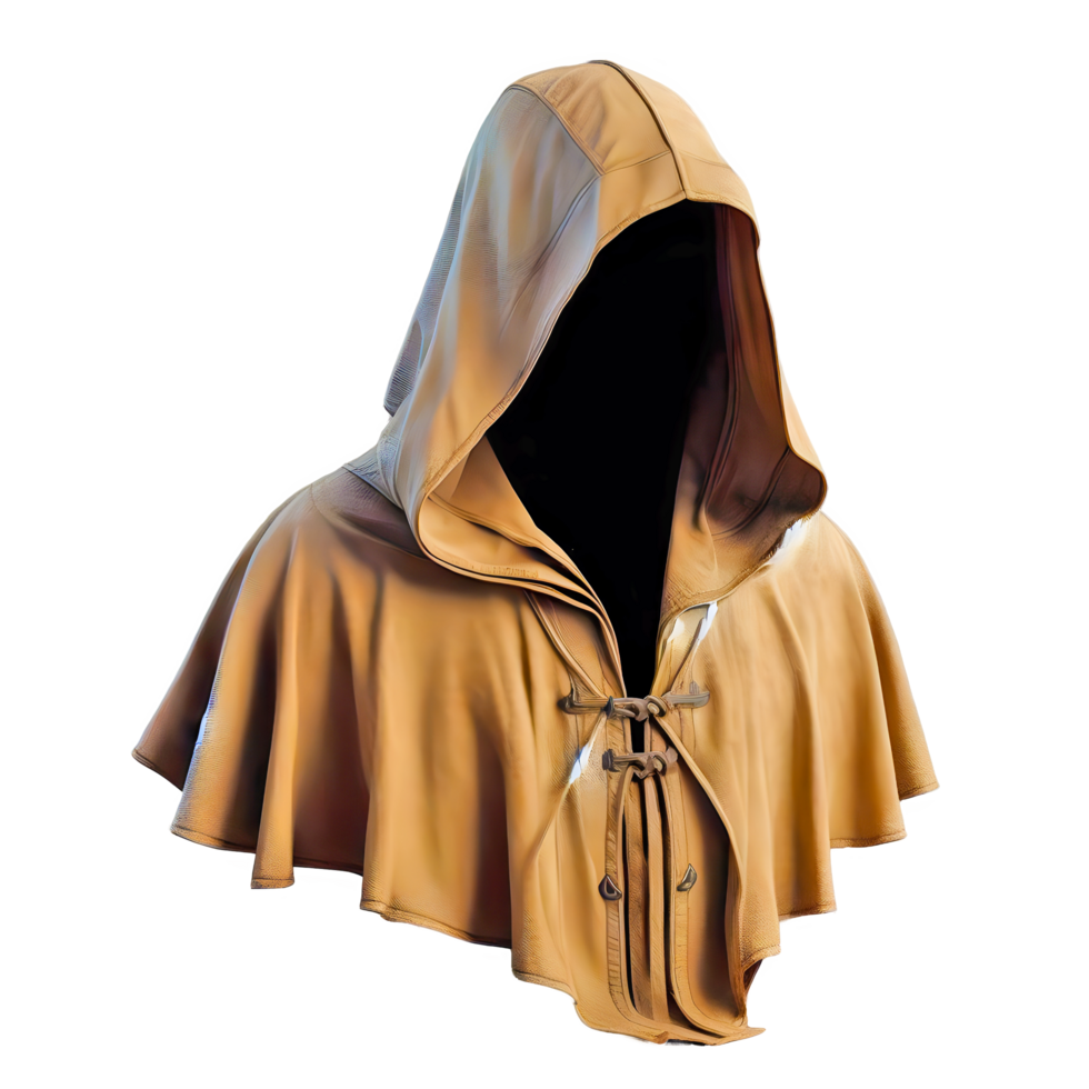 AI generated Medieval hooded cloak isolated on transparent background png