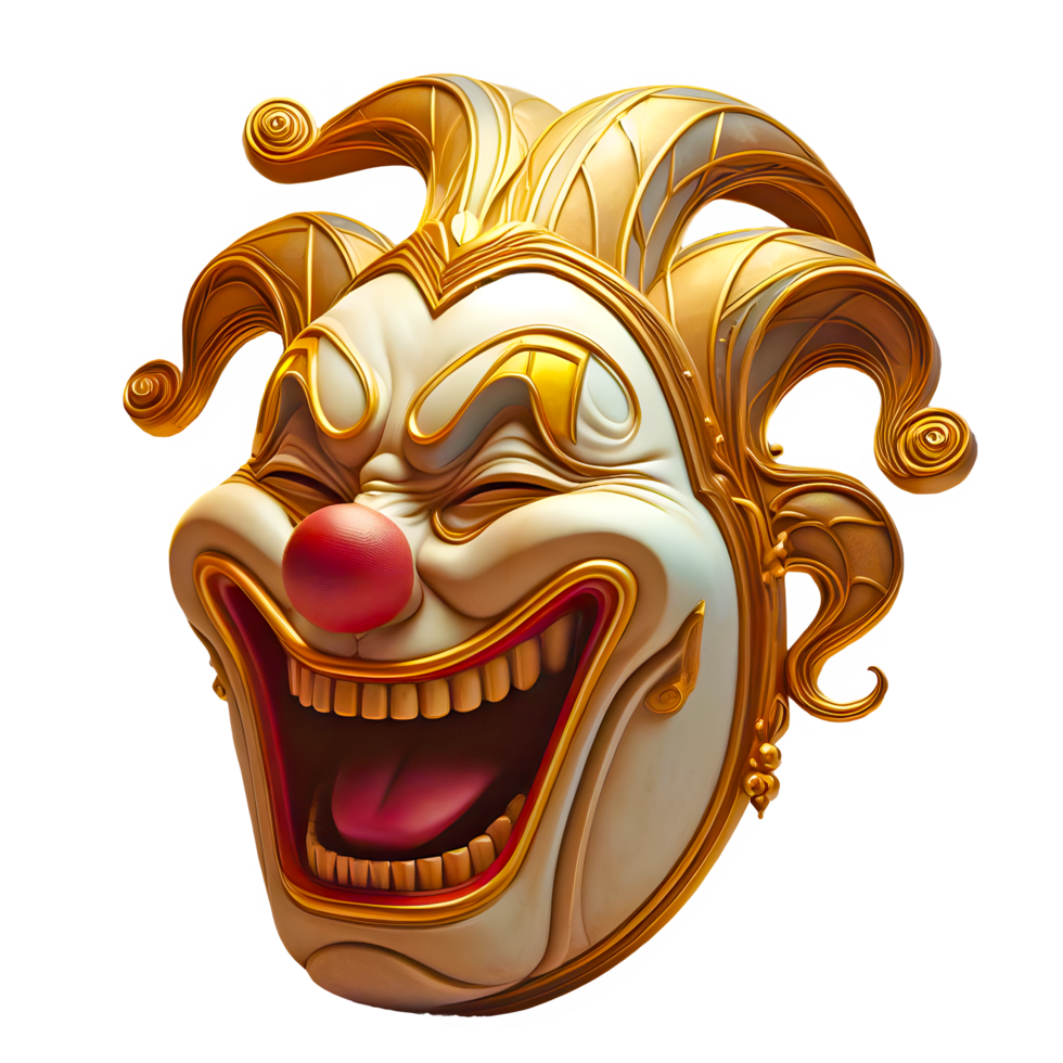 AI generated Comedy theatre mask isolated on transparent background png