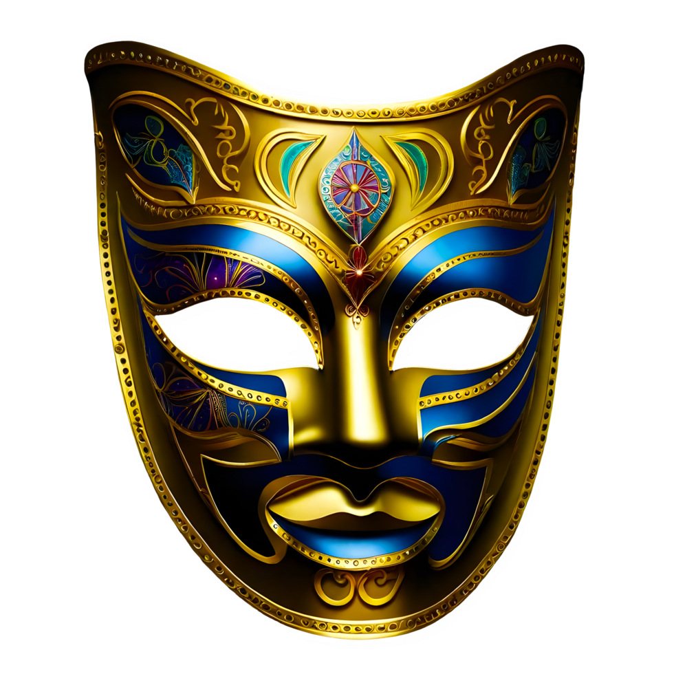 AI generated carnival mask isolated on transparent background png