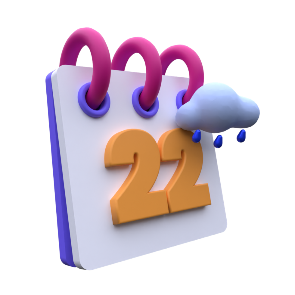 unique 3d rendering weather schedule icon.Realistic vector illustration png