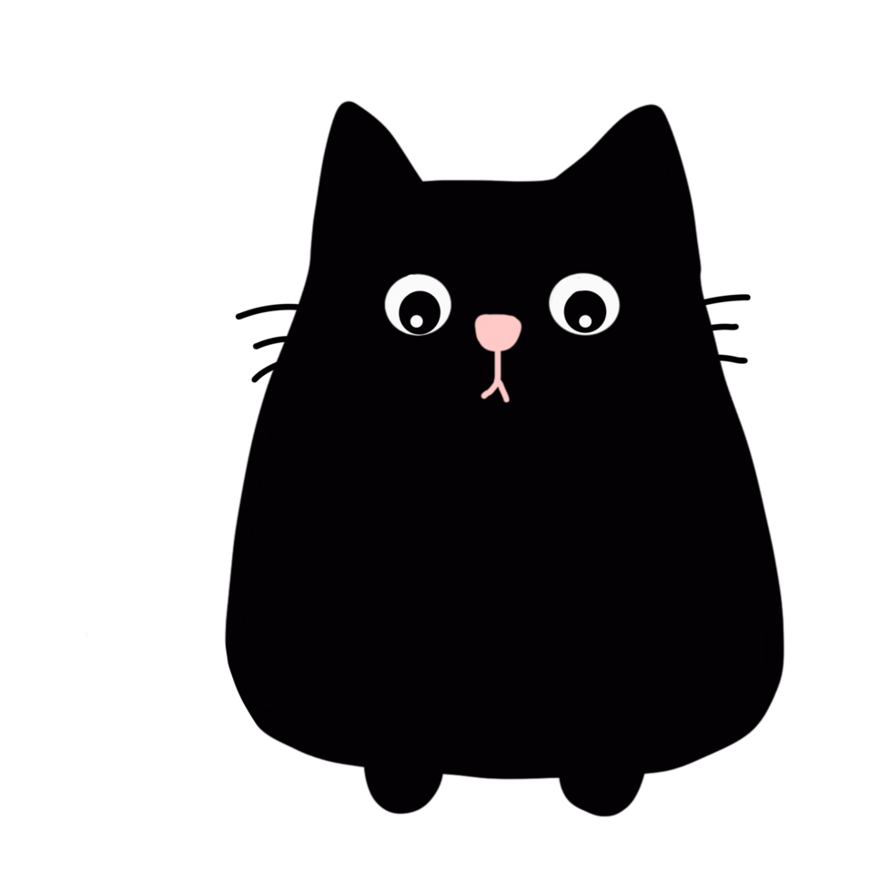 Black cat cartoon png