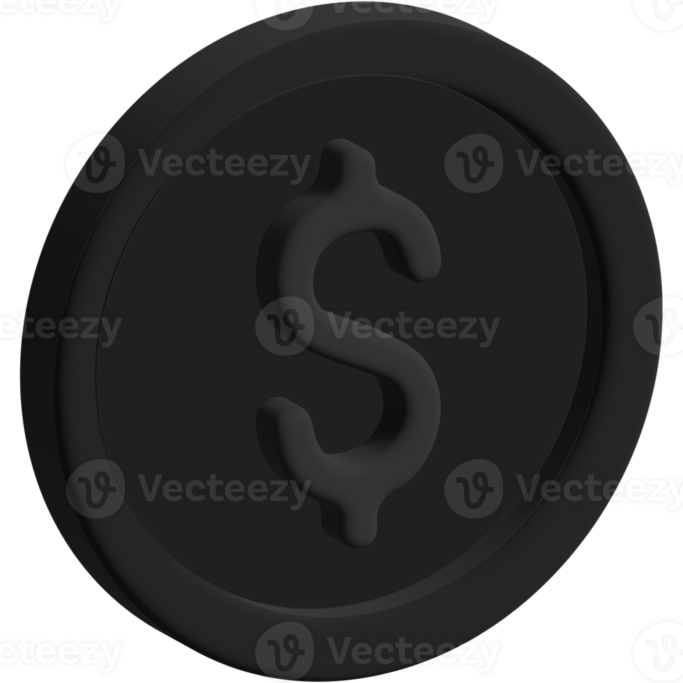 Black coin illustration png