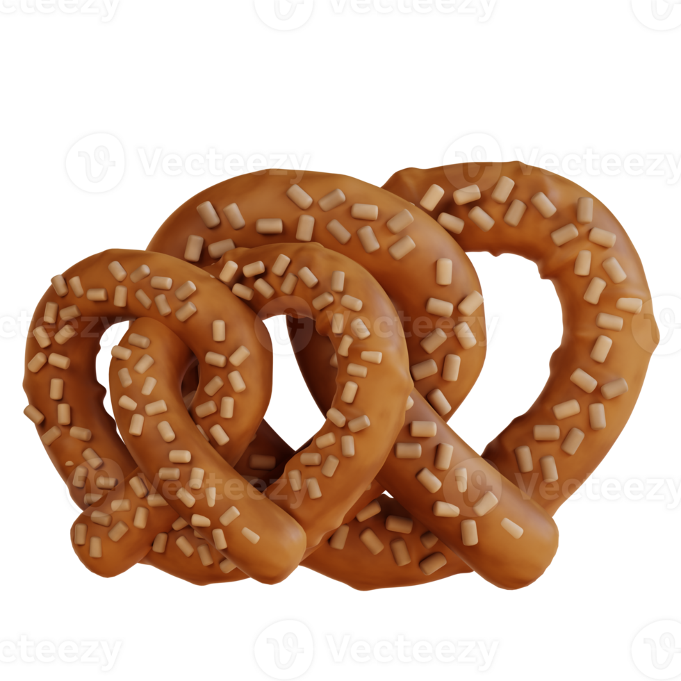 3d ilustração pretzel png