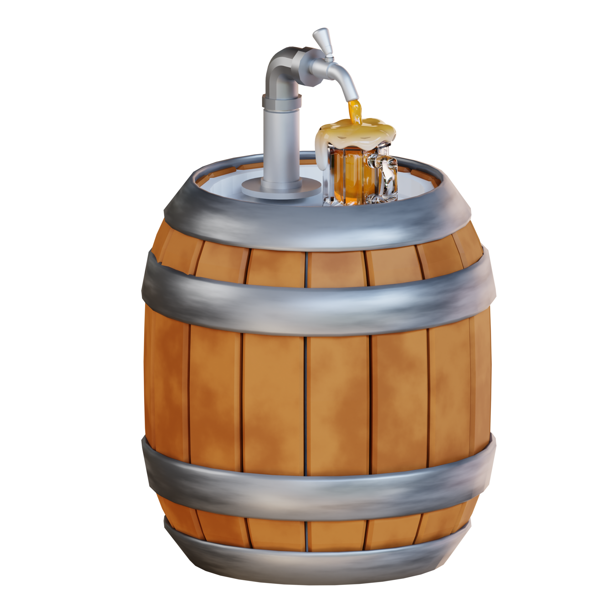 3d illustration beer barrel 35232438 PNG