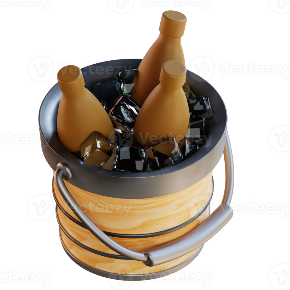 3d illustration beer bucket png