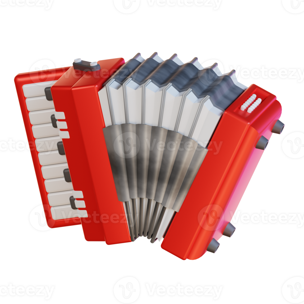 3d illustration accordion png