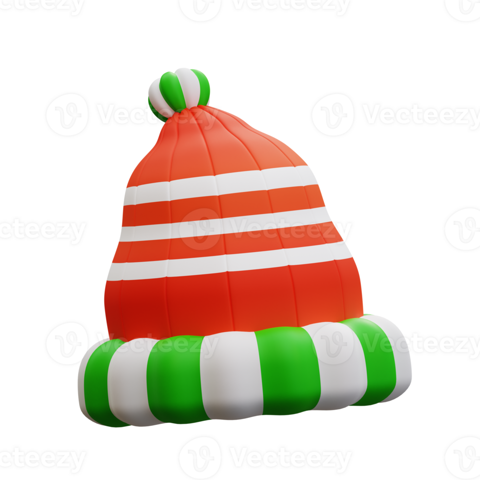 3d illustration of Santa hat png