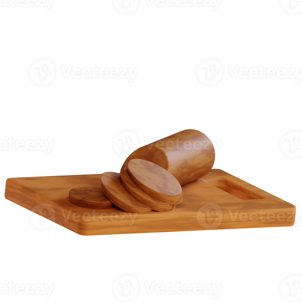 3d illustratie salami ontmoeten png