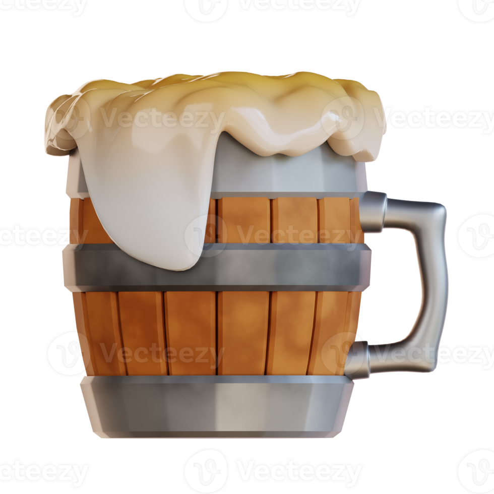 3d illustration beer mug png