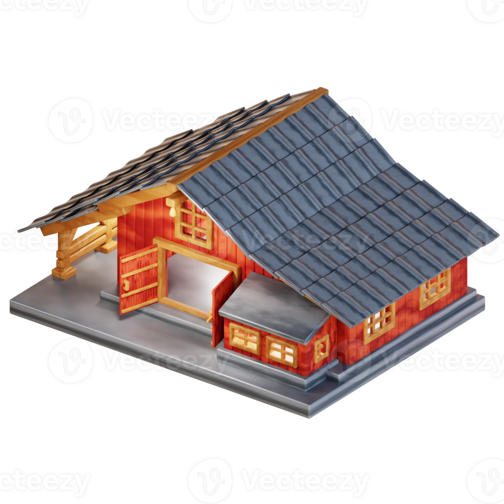 3d illustration barn building png