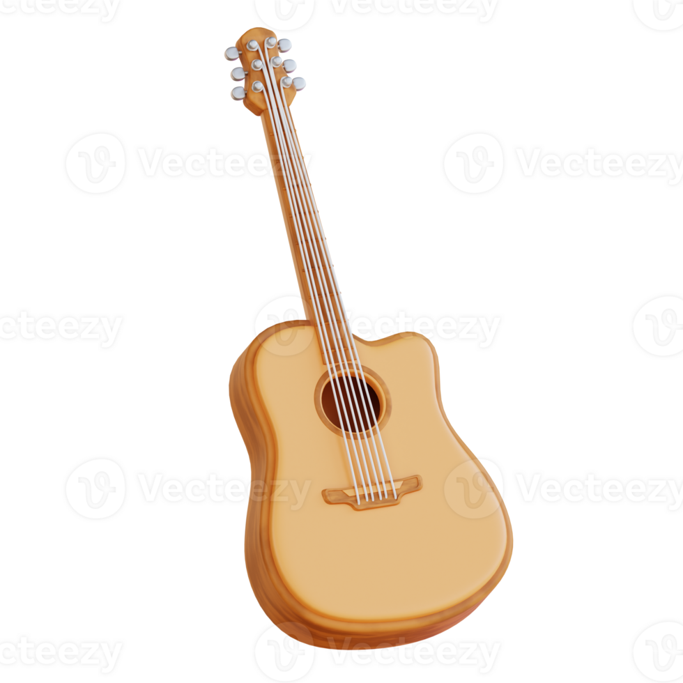 3d illustration guitar png