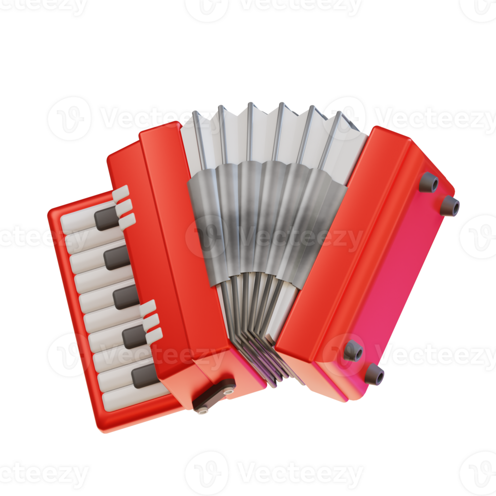 3d illustration accordion png