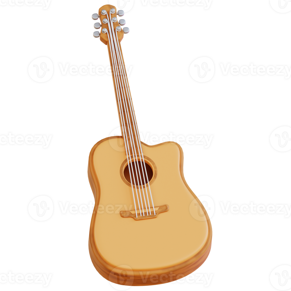 3d illustration guitar png