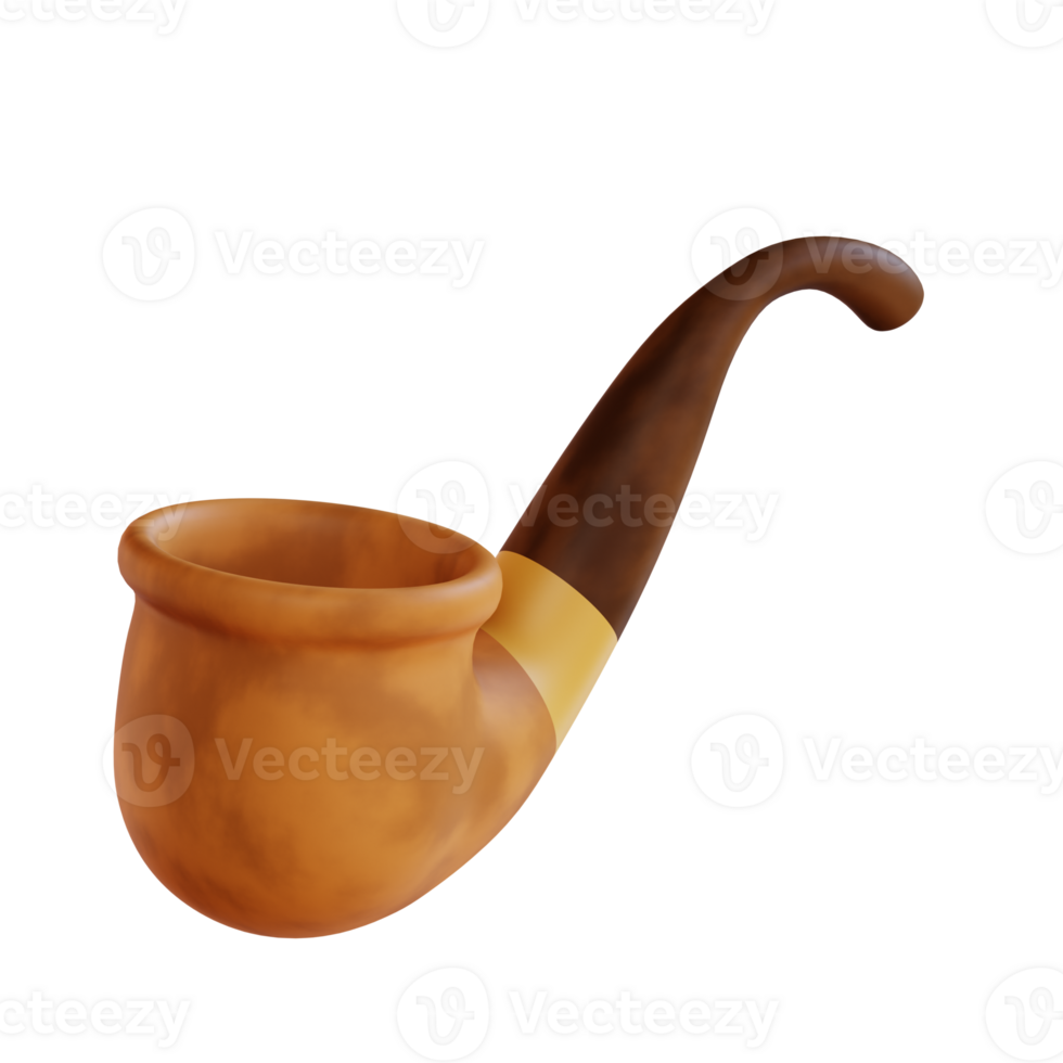 3d illustration smoking pipe png