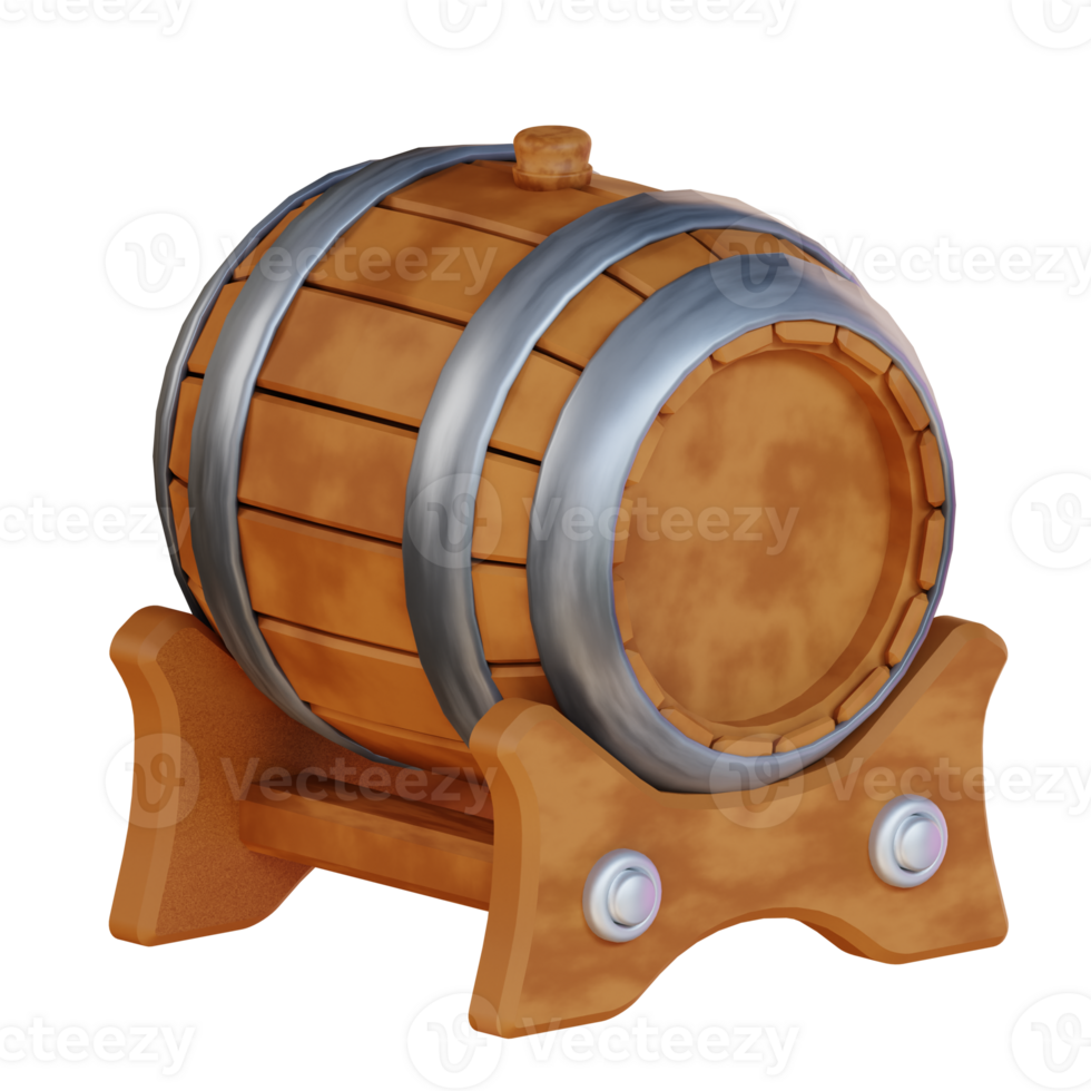 3d ilustración cerveza barril png