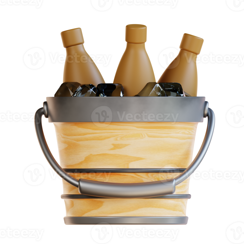 3d illustration beer bucket png