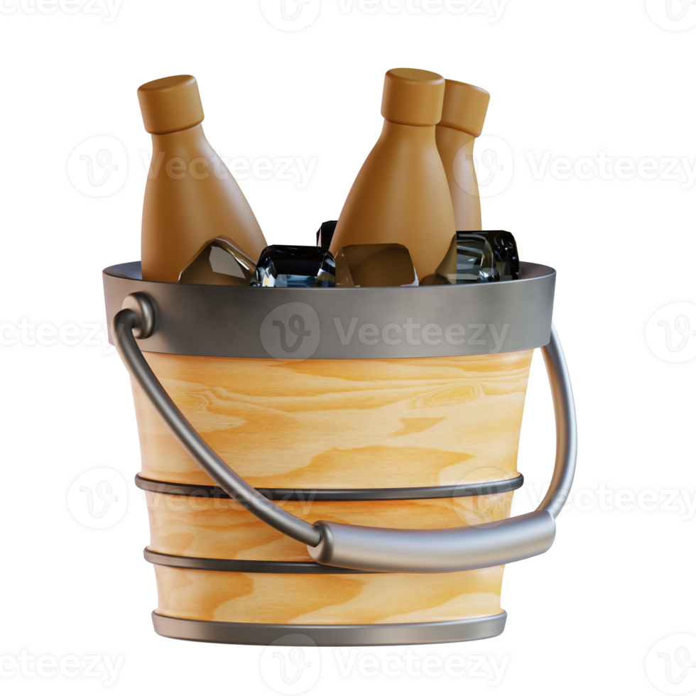 3d illustration beer bucket png