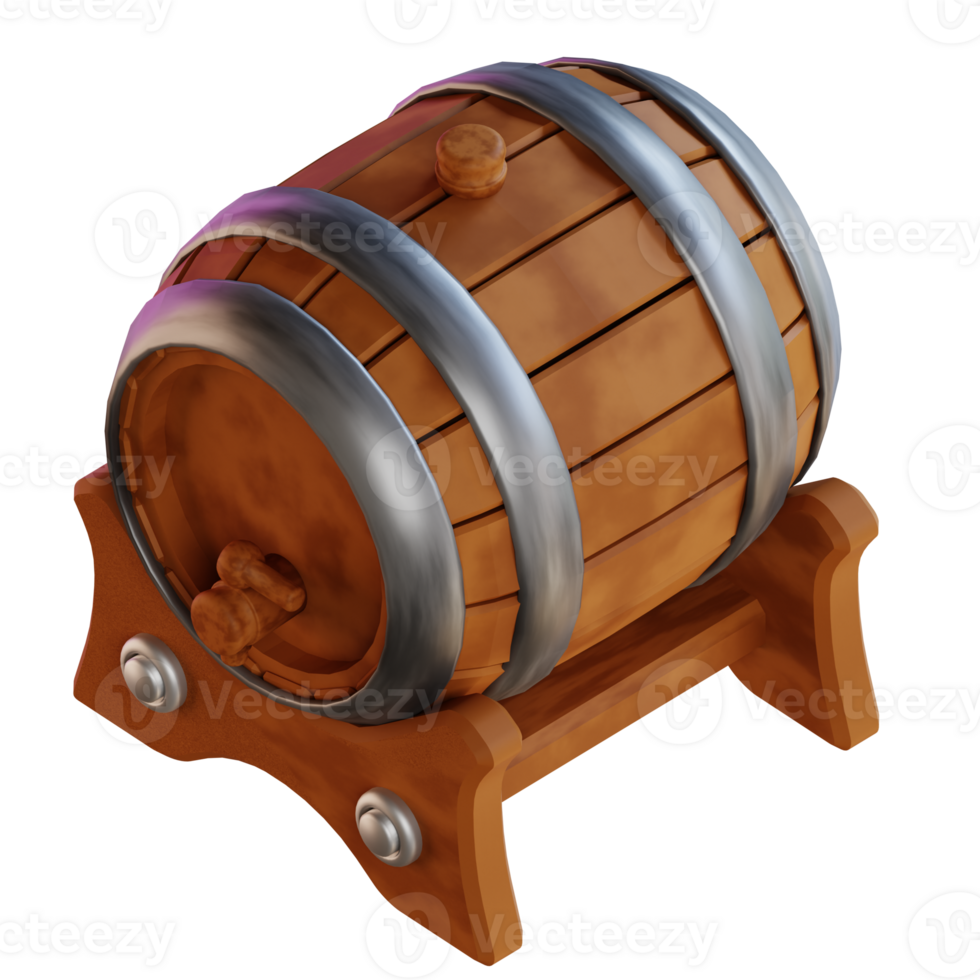 3d illustration beer barrel png