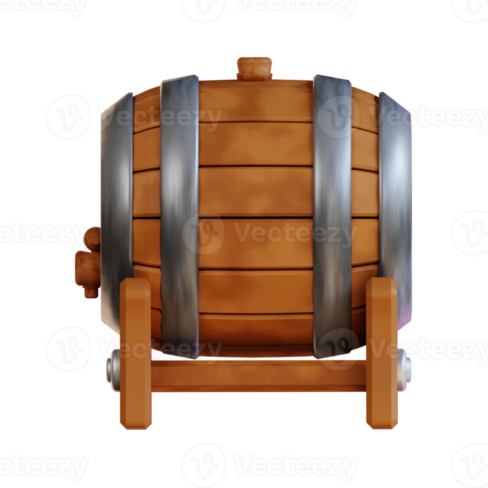 3d illustration beer barrel png