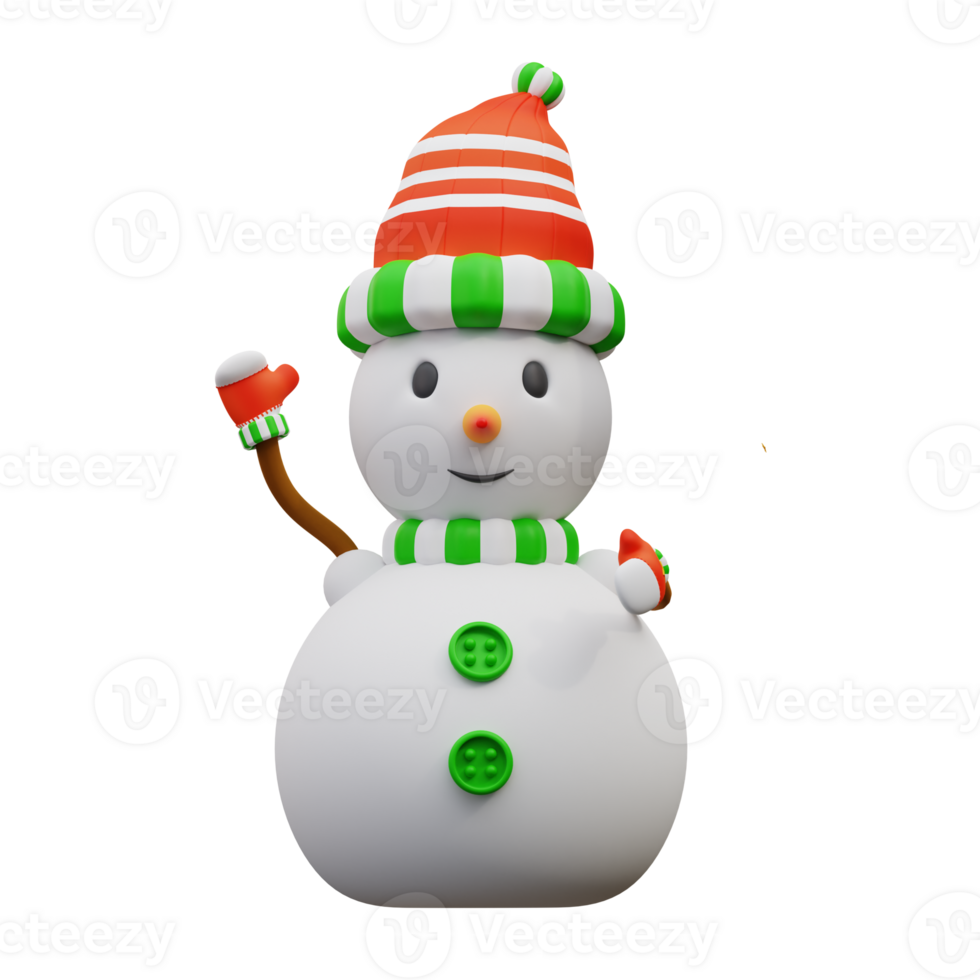 3d Illustration Schneemann Hallo png