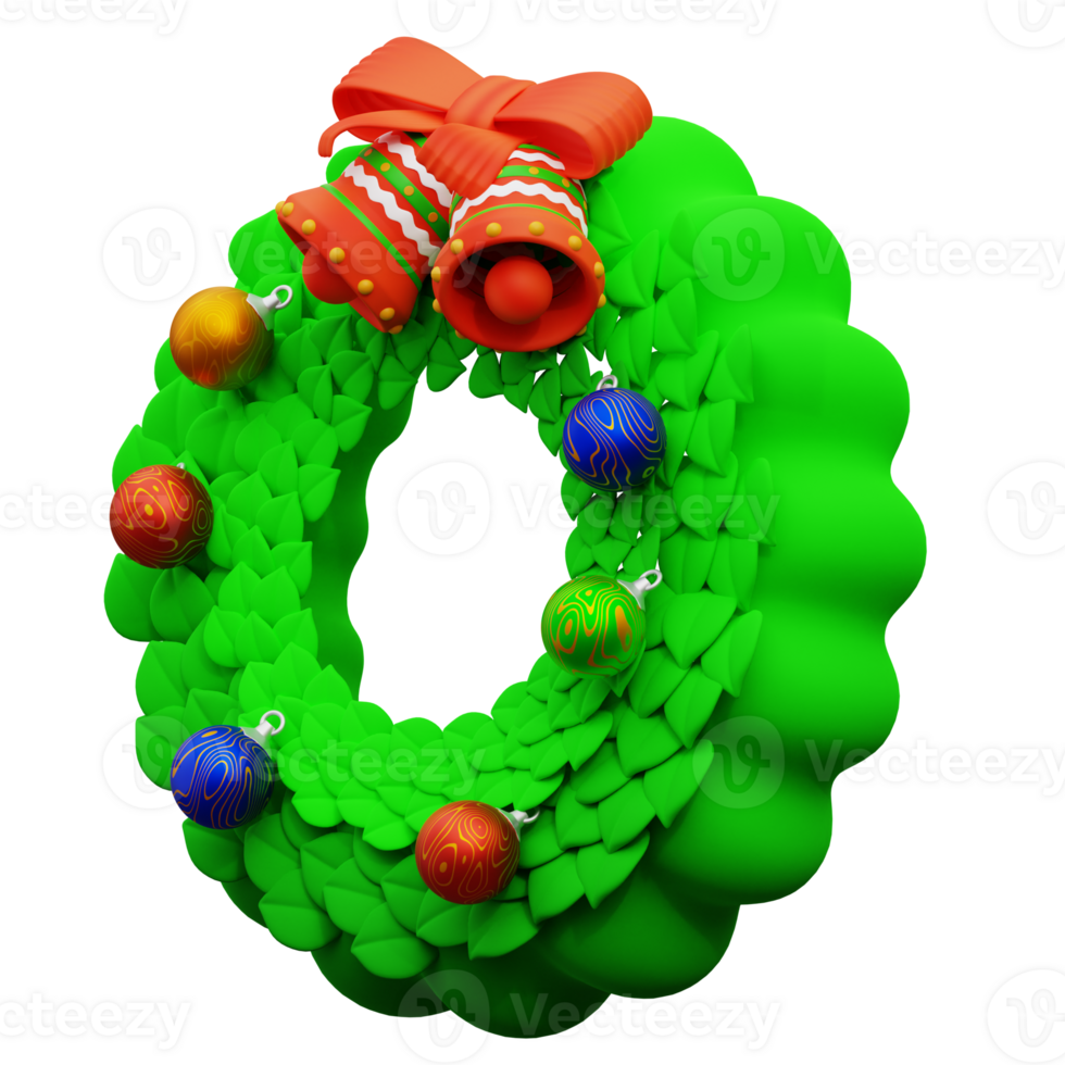 3d illustration of Christmas flower circle png