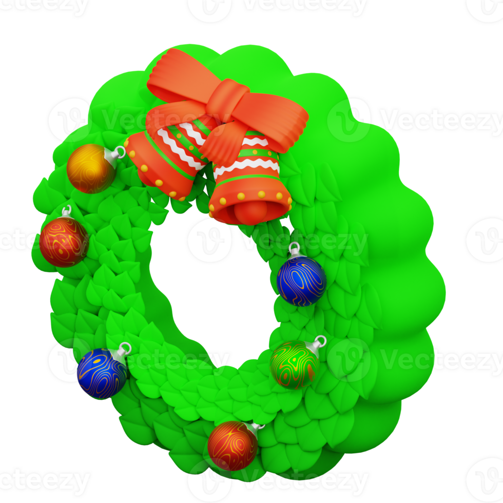 3d illustration of Christmas flower circle png