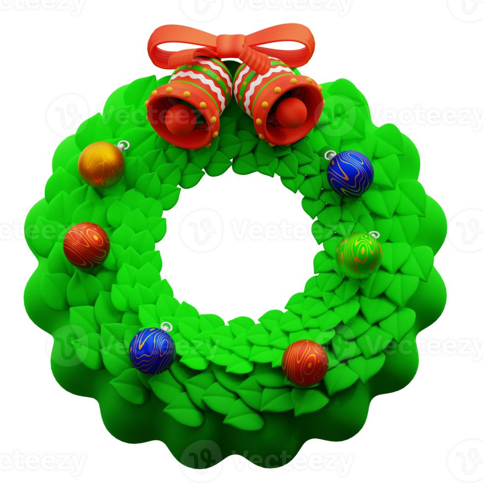 3d illustrazione di Natale fiore cerchio png