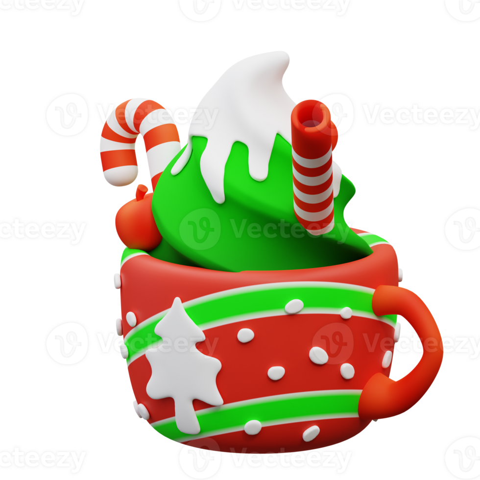 3d illustration of Christmas ice cream png