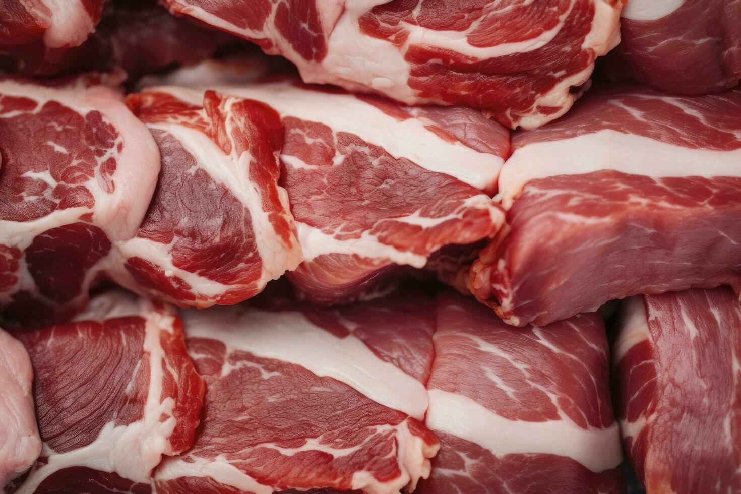 AI generated Macro shot of pork meat. Meat textured background. Beef steak is raw and juicy. AI Generated photo