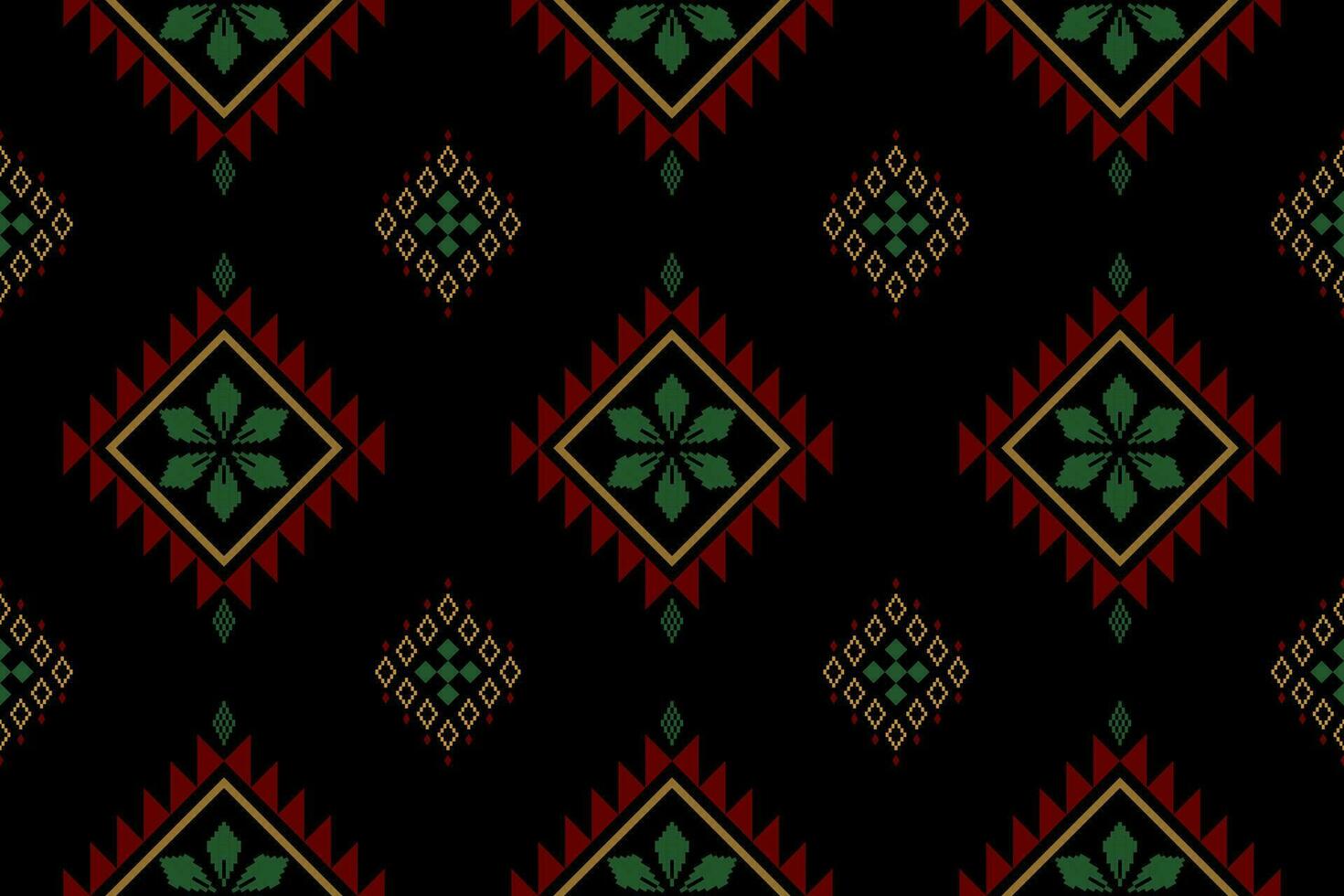 Nature vintages cross stitch traditional ethnic pattern paisley flower Ikat background abstract Aztec African Indonesian Indian seamless pattern for fabric print cloth dress carpet curtains and sarong vector