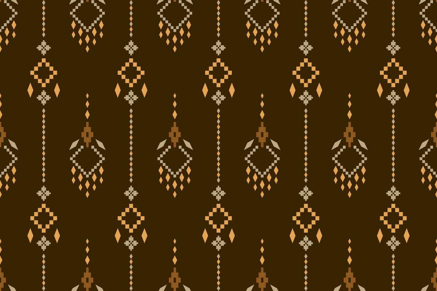 Nature vintages cross stitch traditional ethnic pattern paisley flower Ikat background abstract Aztec African Indonesian Indian seamless pattern for fabric print cloth dress carpet curtains and sarong vector
