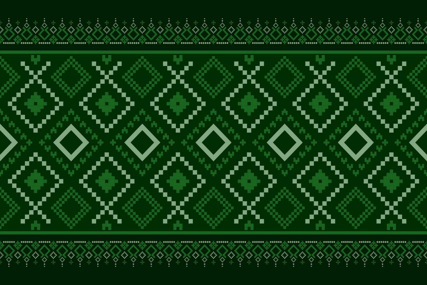 verde cruzar puntada vistoso geométrico tradicional étnico modelo ikat sin costura modelo frontera resumen diseño para tela impresión paño vestir alfombra cortinas y pareo de malasia azteca africano indio indonesio vector