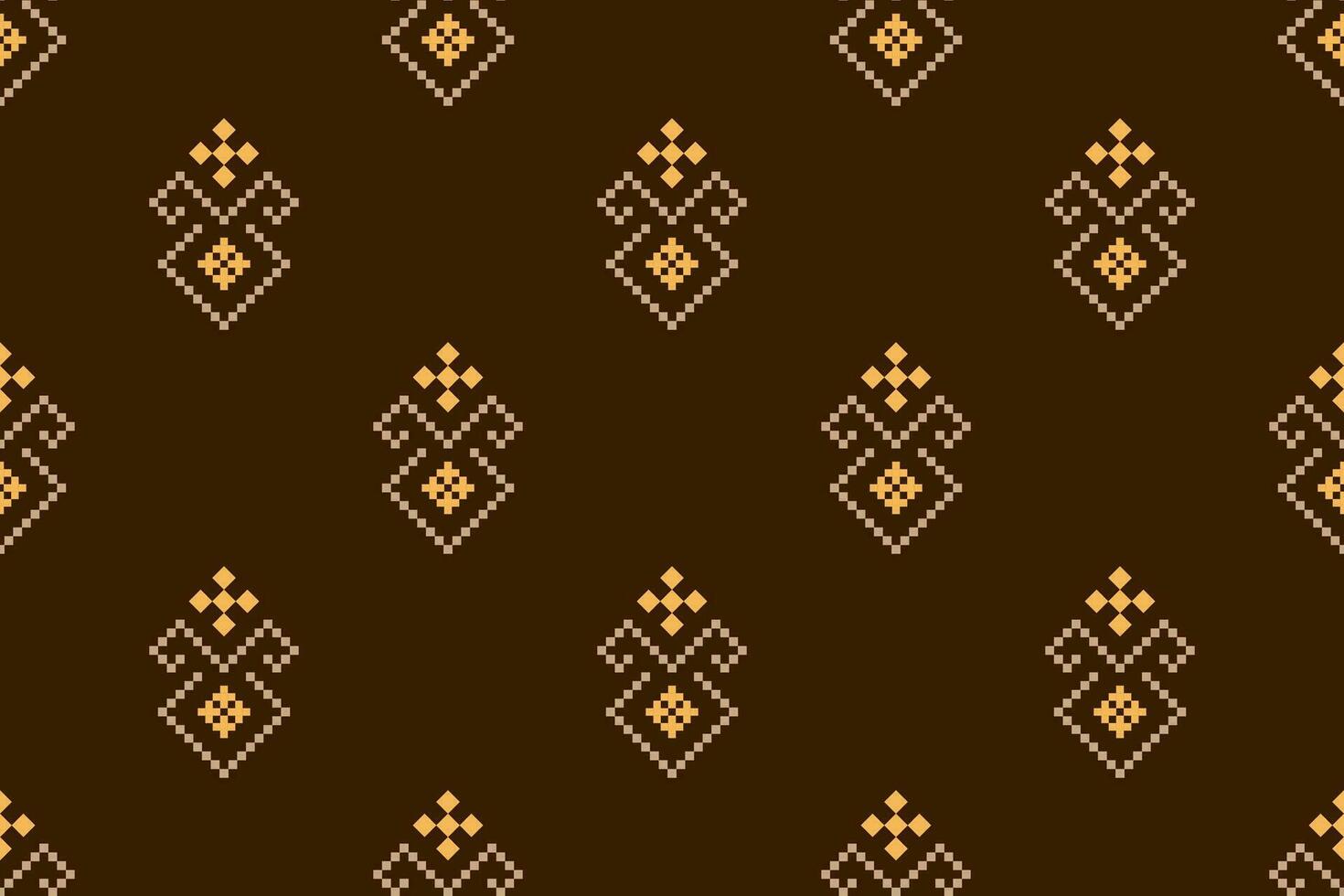 Nature vintages cross stitch traditional ethnic pattern paisley flower Ikat background abstract Aztec African Indonesian Indian seamless pattern for fabric print cloth dress carpet curtains and sarong vector