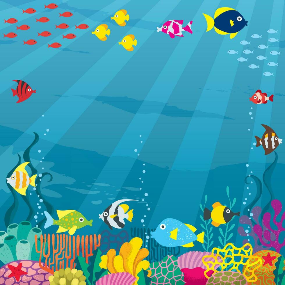 Underwater Cartoon Scene vector