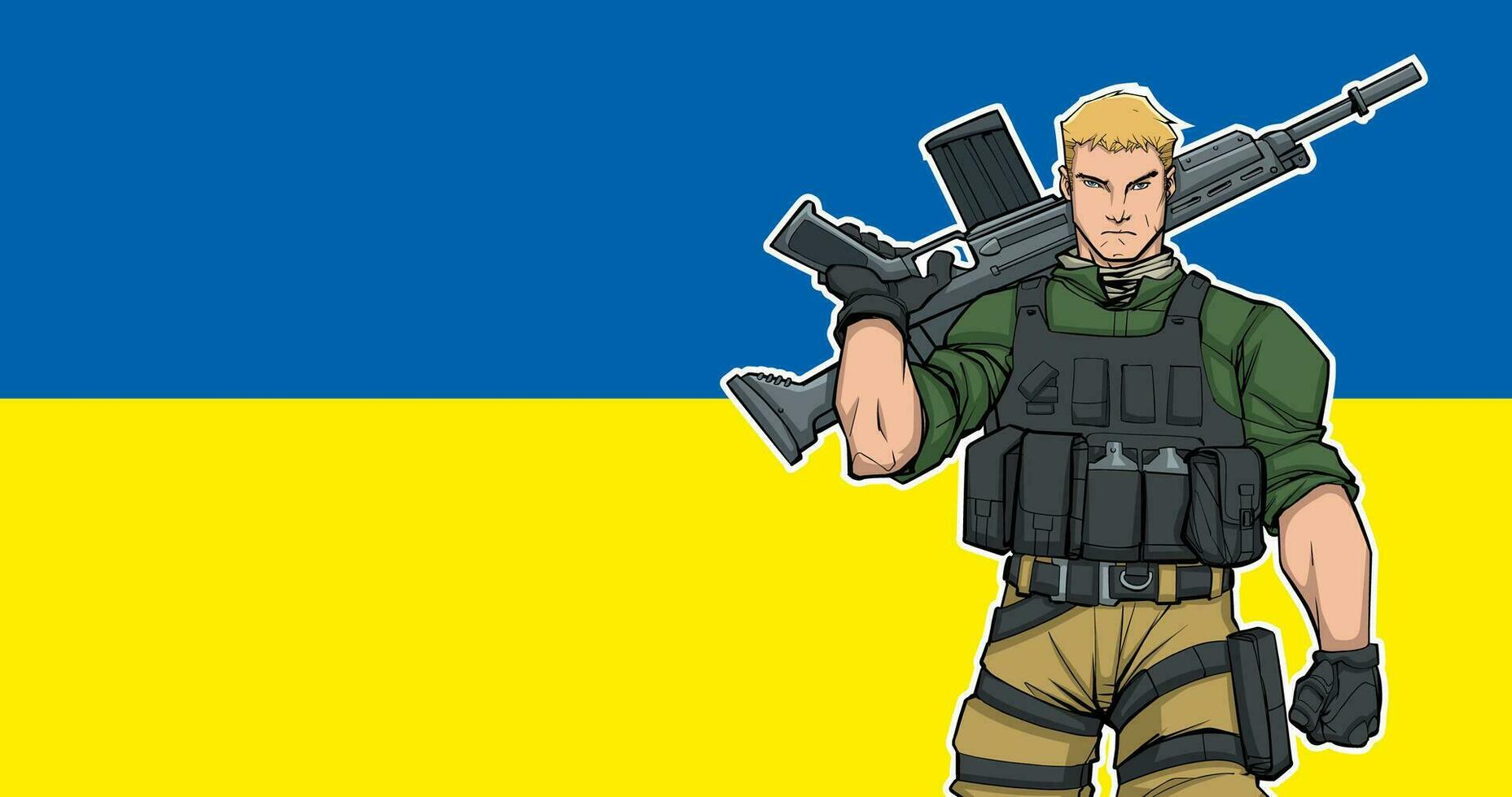 Ukrainian Soldier Background vector