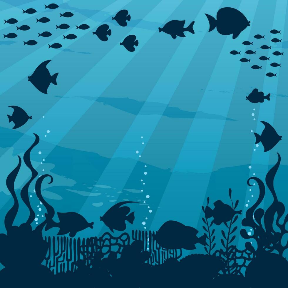 Underwater Cartoon Landscape vector